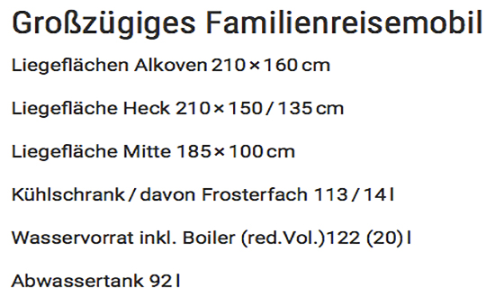 Familienreisemobil für  Schleswig-Holstein